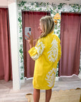 Isla Floral Baroque Dress-Yellow