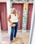 Estelle Pleated Balloon Top-Off White