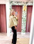 Swing Cape Stripe Top-Beige
