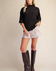 Old Mill Mock Neck Top-Black