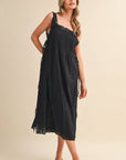 PREORDER: Fleur Romance Midi Dress-Black