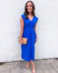 The Paris Edition Midi Dress-Royal Blue