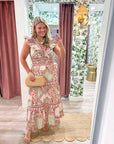 Sweet Spell Floral Midi Dress-Ivory