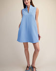Yacht Luxe Mini Dress-Blue