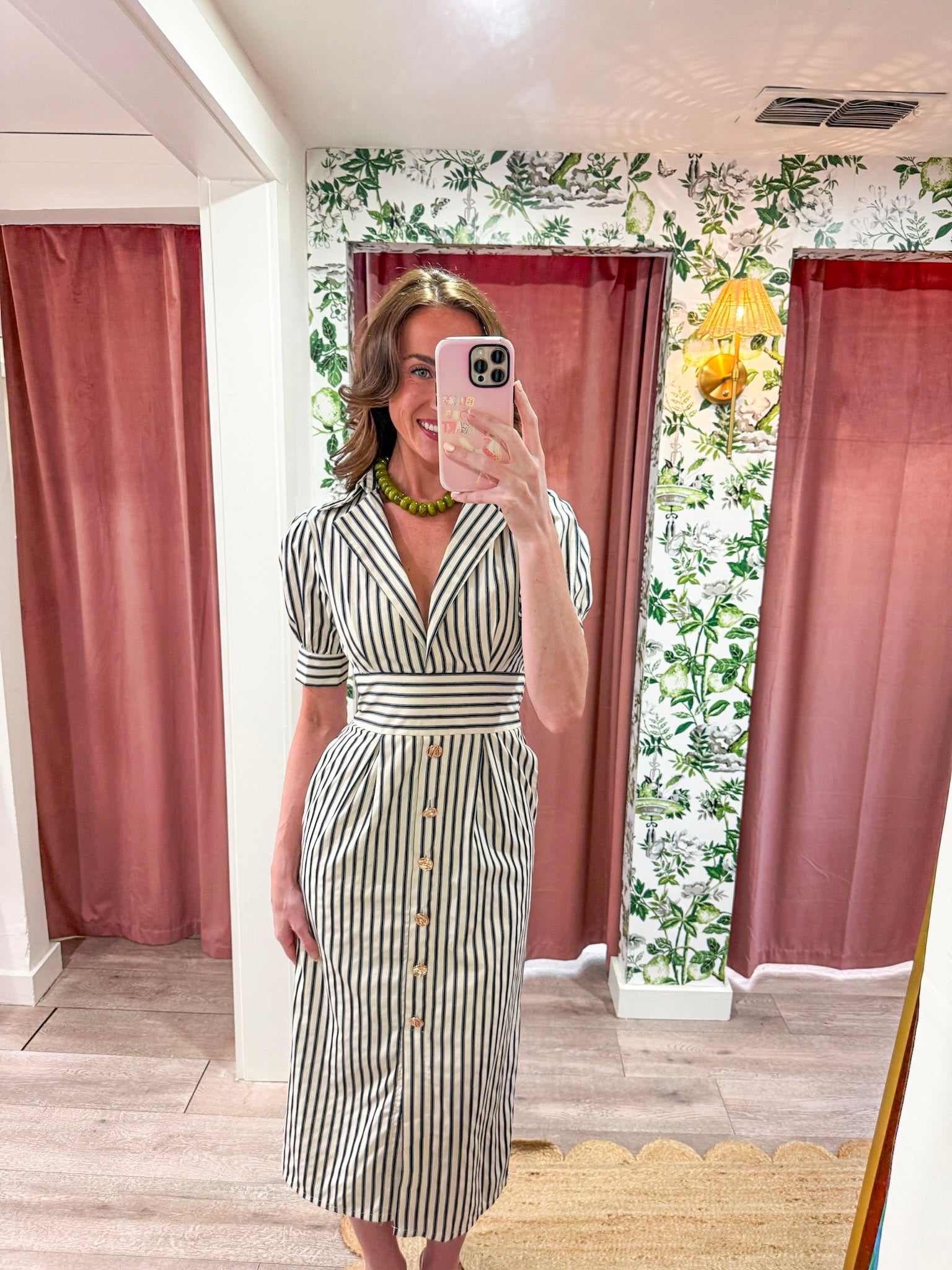 ワンピース Stripe Cotton-Blend Summer Dress Keep It Classic Midi Dress – Pomp & Circumstance Boutique by Marie