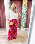 Blush Blossom Wide Leg Pants