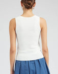 Finishing Piece Knit Tank-White