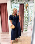 Love Story Midi Dress-Navy