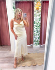 Lace Allure Midi Skirt-Cream