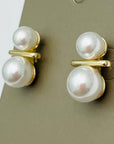 Modern Duo Pearl Studs