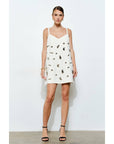 Something Special Embellished Mini Dress-Cream