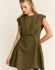 Sweet Afternoons Mini Dress-Olive