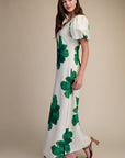 PREORDER: Camellia Puff-Sleeve Maxi Dress-Kelly Green