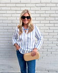 Everly Stripe Top-Blue