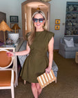 PREORDER: Sweet Afternoons Mini Dress-Olive