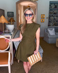 Sweet Afternoons Mini Dress-Olive