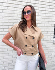 City Chic Crop Trench Top