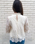 Baby's Breath Floral Eyelet Top