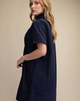 Daylight Bloom Mini Dress-Navy