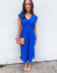 The Paris Edition Midi Dress-Royal Blue
