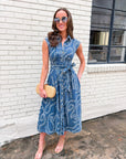Luxe Link Denim Midi Dress