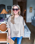 New Favorite Oversized Top-Taupe
