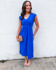 The Paris Edition Midi Dress-Royal Blue