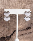 Heart Flutter Dangle Earrings-Silver