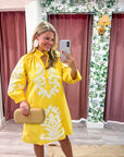 Isla Floral Baroque Dress-Yellow