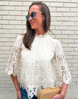 Baby's Breath Floral Eyelet Top
