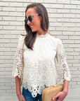 Baby's Breath Floral Eyelet Top