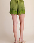 Satin Allure Shorts-Olive