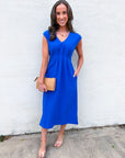 The Paris Edition Midi Dress-Royal Blue