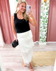 Saltair Fringe Midi Skirt