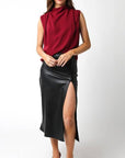 Polished Affair Top-Burgundy