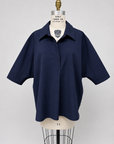 Kaia Oversized Button Down Top-Navy