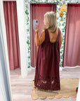 Desert Breeze Lace Maxi Dress-Chocolate