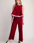 Soft Motion Knit Top-Burgundy