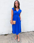The Paris Edition Midi Dress-Royal Blue