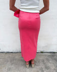 Coral Crush Midi Skirt