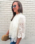 Baby's Breath Floral Eyelet Top