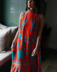 Sunset Coral Maxi Dress