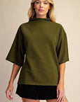 Old Mill Mock Neck Top-Olive
