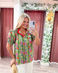 Ellie Floral Button Down Top