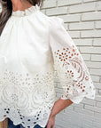 Baby's Breath Floral Eyelet Top