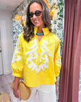 Blush Peony Top-Yellow