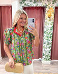 Ellie Floral Button Down Top