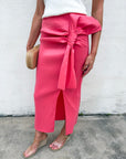 Coral Crush Midi Skirt