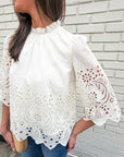 Baby's Breath Floral Eyelet Top