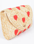 Kiss Kiss Heart Straw Clutch